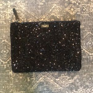 Kate spade black sequin clutch pouch